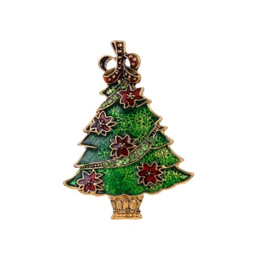 YAZILIND Xmas Brooch Pin Rhinestone Christmas Tree Imitation Perle Schmuck Corsage Female Xmas Breastpin Schmuck(#1) von YAZILIND