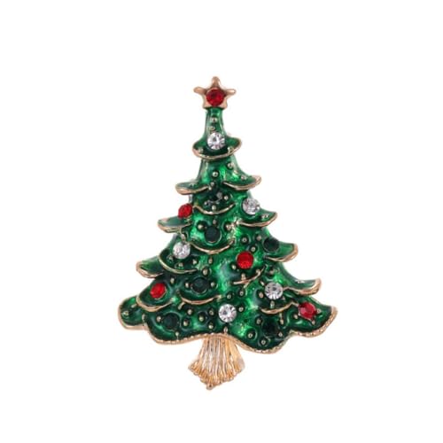 YAZILIND Xmas Brosche Strass Imitation Perle Weihnachten Baum Gemalt Tropft Öl Corsage Weibliche Breastpin Schmuck(#10) von YAZILIND