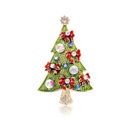 YAZILIND Xmas Brosche Strass Imitation Perle Weihnachten Baum Gemalt Tropft Öl Corsage Weibliche Breastpin Schmuck(#2) von YAZILIND