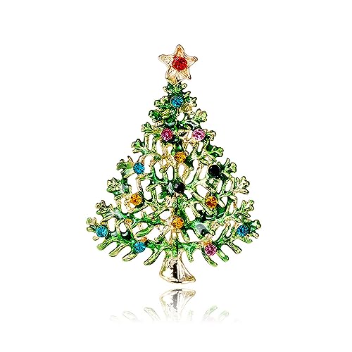 YAZILIND Xmas Brosche Strass Imitation Perle Weihnachten Baum Gemalt Tropft Öl Corsage Weibliche Breastpin Schmuck(#3) von YAZILIND