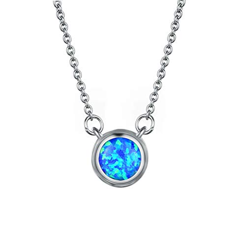 YAZILIND Y Form Opal Anhänger Halskette Exquisite Schlüsselbein Kleid Halsketten Platin Überzogene Kette Schmuck für Dame Mädchen Geschenk (blau) von YAZILIND