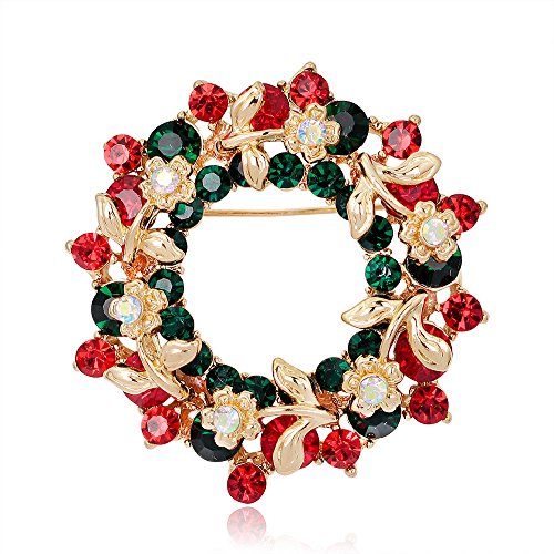 YAZILIND adventskranz Brosche Pin Strass Garland Vielseitig Corsage Kleidung Kragen Pins Zubehör Weibliche Xmas Breastpin Schmuck(#3) von YAZILIND