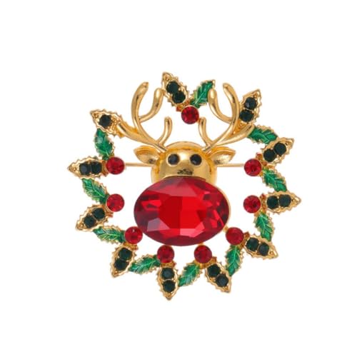 YAZILIND adventskranz Brosche Pin Strass Garland Vielseitig Corsage Kleidung Kragen Pins Zubehör Weibliche Xmas Breastpin Schmuck(#4) von YAZILIND