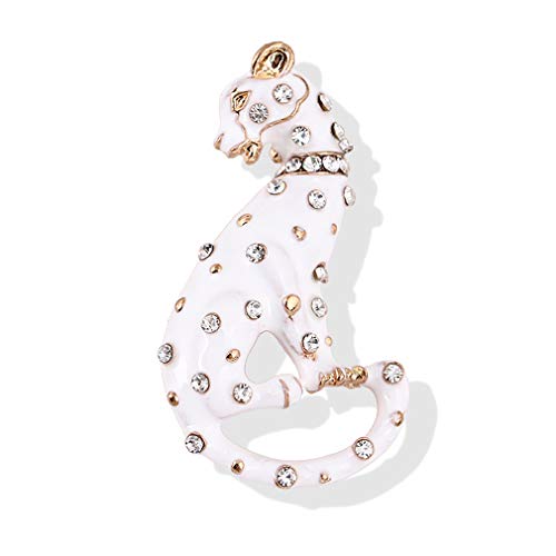 YAZILIND fashion white leopard broschen frauen männer corsage bekleidungszubehör brosche strass schal schmuck pin Weiß von YAZILIND