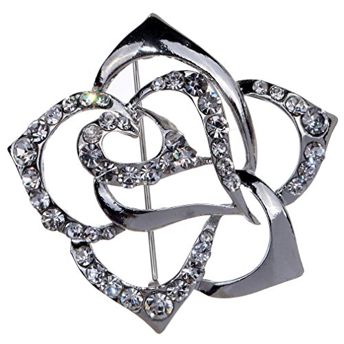 YAZILIND Schmuck Versilbert Blumen-Brosche Hochzeit Brautstrauß-Blumen-Pin von YAZILIND