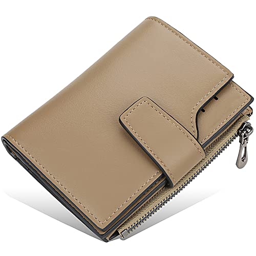 YBAAKZIIR Weiche Leder-Brieftasche mit DREI Fächern, Herren Geldbörse Mehrfarbig(Beige) von YBAAKZIIR