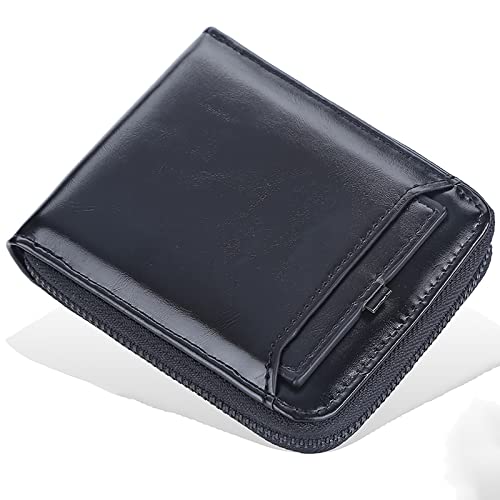 YBAAKZIIR Weiche Leder-Brieftasche mit DREI Fächern, Herren Geldbörse Mehrfarbig(Blackb) von YBAAKZIIR