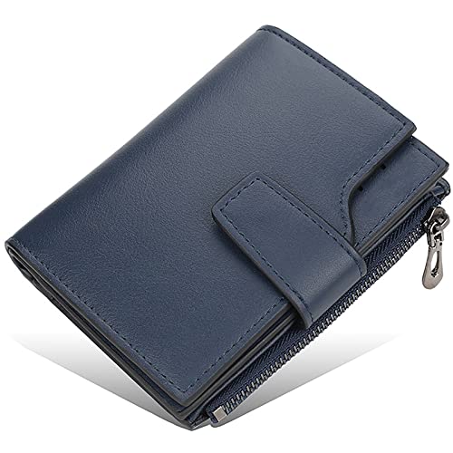 YBAAKZIIR Weiche Leder-Brieftasche mit DREI Fächern, Herren Geldbörse Mehrfarbig(Blue2) von YBAAKZIIR