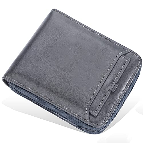 YBAAKZIIR Weiche Leder-Brieftasche mit DREI Fächern, Herren Geldbörse Mehrfarbig(Grayb) von YBAAKZIIR