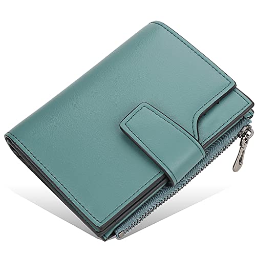 YBAAKZIIR Weiche Leder-Brieftasche mit DREI Fächern, Herren Geldbörse Mehrfarbig(Grün) von YBAAKZIIR