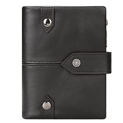 YBAAKZIIR Weiche Leder-Brieftasche mit DREI Fächern, Herren-Geldbörse aus Leder, RFID-blockierend, Mehrfarbig, 9,4 x 3,1 x 13 cm(Black) von YBAAKZIIR