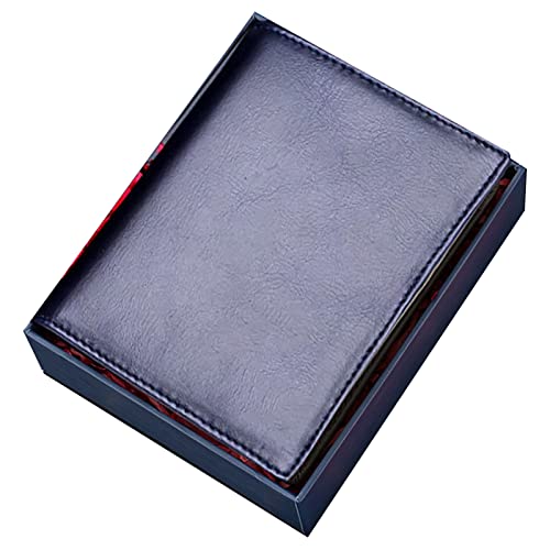 YBAAKZIIR Weiche Leder-Brieftasche mit DREI Fächern, Herren-Geldbörse aus Leder mit RFID-Blockierung, 16 Kartenfächer, 9,5 x 2,5 x 12 cm, Mehrfarbig(Blu,with Box) von YBAAKZIIR