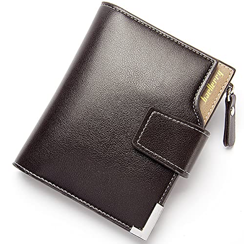 YBAAKZIIR Weiche Leder-Brieftasche mit DREI Fächern, Herren-Geldbörse aus Leder mit RFID-Blockierung und Münzfach, Mehrfarbig, 12 x 2 x 9,5 cm(Bruin) von YBAAKZIIR