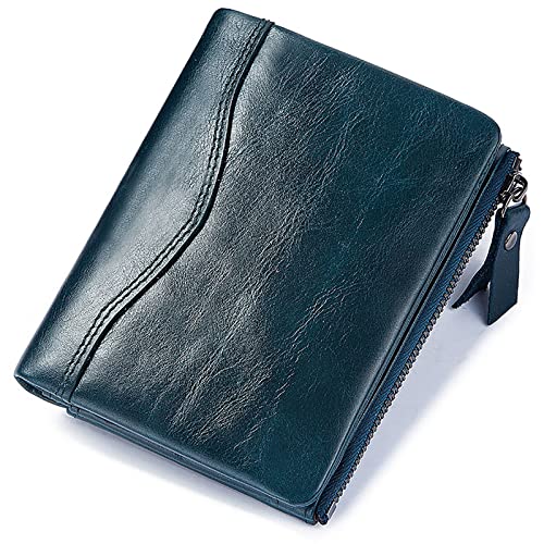 YBAAKZIIR Weiche Leder-Brieftasche mit DREI Fächern, Herren-Geldbörse aus Leder mit RFID-Schutz und 10 Kreditkartenfächern, Mehrfarbig(Bruin) von YBAAKZIIR