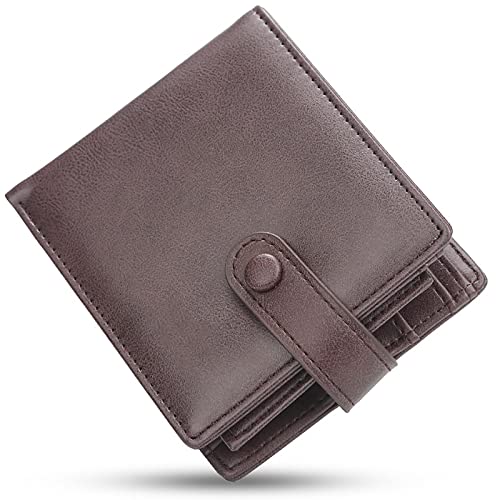 YBAAKZIIR Weiche Leder-Brieftasche mit DREI Fächern, Herren-Geldbörse aus PU-Leder mit RFID-Blockierung, 10 Kartenfächer, 2 Geldscheinfächer, Münzfach, 9,4 x 2 x 11,9 cm, Mehrfarbig(Bruin) von YBAAKZIIR