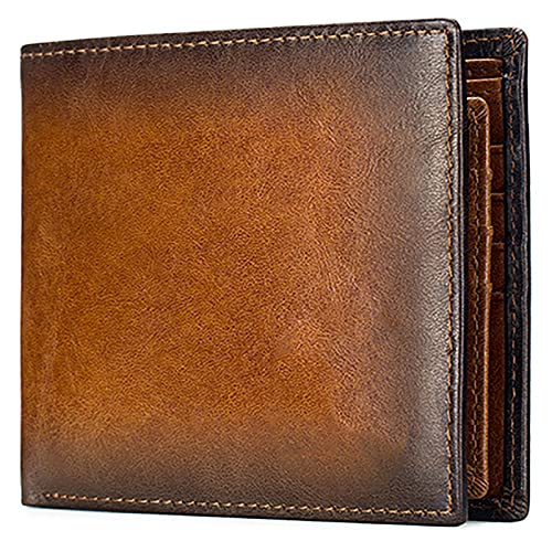 YBAAKZIIR Weiche Leder-Brieftasche mit DREI Fächern, Herren-Geldbörse aus weichem RFID-Leder mit 14 Kartenfächern, Mehrfarbig, 9,5 x 1,5 x 9,9 cm(Bruin,Without Box) von YBAAKZIIR