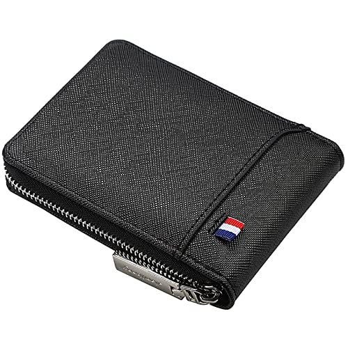 YBAAKZIIR Weiche Leder-Brieftasche mit DREI Fächern, Herren-Geldbörse mit RFID-Blockierung und Mehreren Kartenfächern, PU-Leder, Mehrfarbig(Black) von YBAAKZIIR