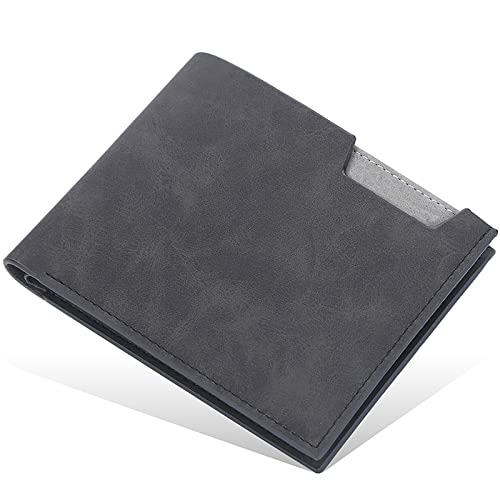 YBAAKZIIR Weiche Leder-Brieftasche mit DREI Fächern, Herren RFID Bifold Geldbörse Mehrfarbig(Black) von YBAAKZIIR