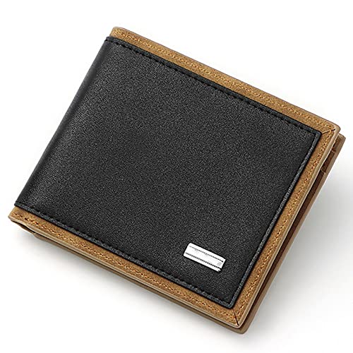 YBAAKZIIR Weiche Leder-Brieftasche mit DREI Fächern, Schlanke Herren-Geldbörse aus Leder mit RFID-Blockierung, 12 x 1,5 x 9 cm, Blau oder Schwarz(Black) von YBAAKZIIR