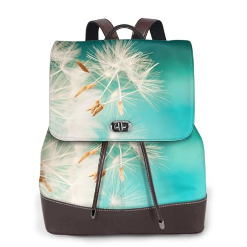 Damenrucksack mit flauschigem Blumendruck, PU-Leder, Handtasche, wasserdichter Rucksack, Reiserucksack mit Klappe, Schwarz , Einheitsgröße von YBAZYBXY