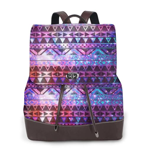 Modischer Damen-Rucksack mit glänzendem Muster, PU-Leder, Handtasche, wasserdichter Rucksack, Reiserucksack mit Klappe, Schwarz , Einheitsgröße von YBAZYBXY