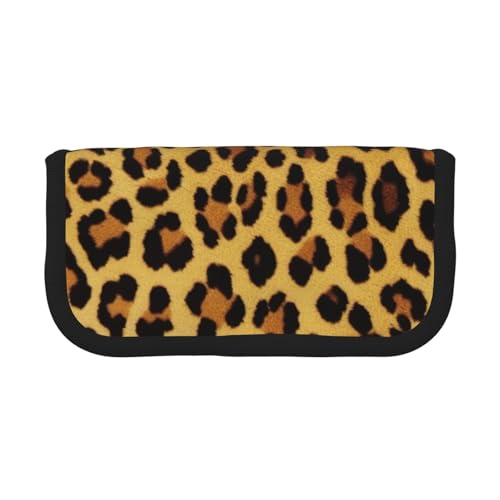 YBAZYBXY Federmäppchen aus Segeltuch mit Leopardenmuster, stilvolles Federmäppchen, Make-up-Tasche, für den täglichen Gebrauch auf Reisen, Schwarz , Einheitsgröße, Kosmetikkoffer von YBAZYBXY
