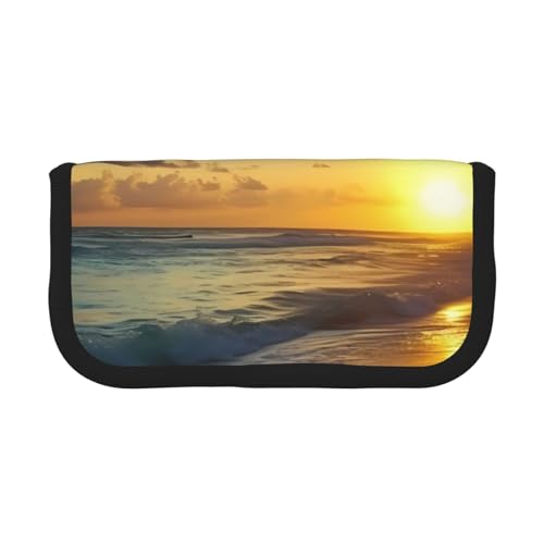 YBAZYBXY Federmäppchen aus Segeltuch mit Strand-Aufdruck, stilvolles Federmäppchen, Organizer-Tasche, Make-up-Tasche, für den täglichen Gebrauch auf Reisen, Schwarz , Einheitsgröße, Kosmetikkoffer YBAZYBXY Federmäppchen aus Segeltuch mit Strand-Aufdruck, stilvolles Federmäppchen, Organizer-Tasche, Make-up-Tasche, für den täglichen Gebrauch auf Reisen, Schwarz , Einheitsgröße, Kosmetikkoffer von YBAZYBXY