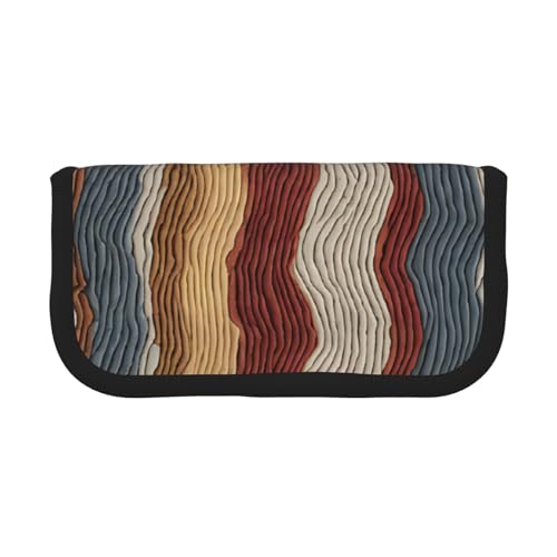 YBAZYBXY Federmäppchen aus Segeltuch mit buntem Streifendruck, stilvolles Federmäppchen, Organizer-Tasche, Make-up-Tasche, für den täglichen Gebrauch auf Reisen, Schwarz , Einheitsgröße, YBAZYBXY Federmäppchen aus Segeltuch mit buntem Streifendruck, stilvolles Federmäppchen, Organizer-Tasche, Make-up-Tasche, für den täglichen Gebrauch auf Reisen, Schwarz , Einheitsgröße, von YBAZYBXY