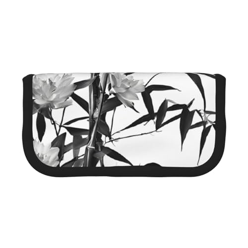 YBAZYBXY Federmäppchen mit chinesischem Kalligraphie-Druck, Leinen, stilvolles Stifteetui, Make-up-Tasche, für den täglichen Gebrauch auf Reisen, Schwarz , Einheitsgröße, Kosmetikkoffer von YBAZYBXY