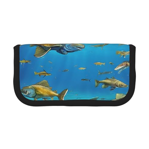 YBAZYBXY Füllfederhalter-Tasche aus Segeltuch, Motiv: Unterwasserfisch-Druck, stilvolles Federmäppchen, Organizer-Tasche, Make-up-Tasche, für den täglichen Gebrauch auf Reisen, Schwarz , YBAZYBXY Füllfederhalter-Tasche aus Segeltuch, Motiv: Unterwasserfisch-Druck, stilvolles Federmäppchen, Organizer-Tasche, Make-up-Tasche, für den täglichen Gebrauch auf Reisen, Schwarz , von YBAZYBXY