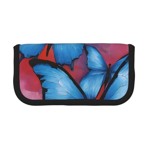 YBAZYBXY Füllfederhalter-Tasche aus Segeltuch mit Blumenmotiv und Schmetterlings-Aufdruck, stilvolles Federmäppchen, Organizer-Tasche, Make-up-Tasche, für den täglichen Gebrauch auf Reisen, Schwarz , YBAZYBXY Füllfederhalter-Tasche aus Segeltuch mit Blumenmotiv und Schmetterlings-Aufdruck, stilvolles Federmäppchen, Organizer-Tasche, Make-up-Tasche, für den täglichen Gebrauch auf Reisen, Schwarz , von YBAZYBXY