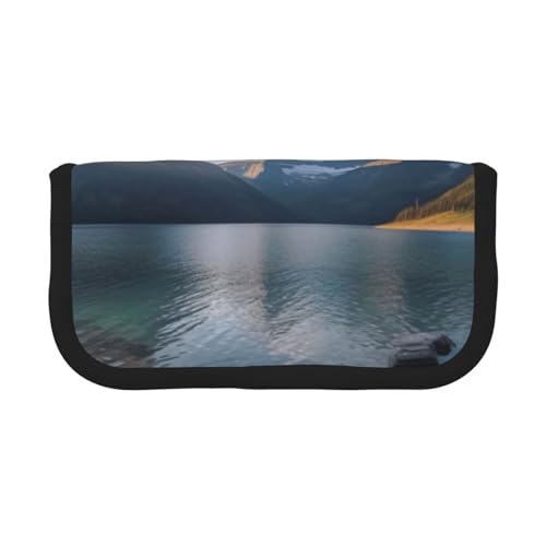 YBAZYBXY Füllfederhalter-Tasche aus Segeltuch mit Gletscher-Nationalpark-Druck, stilvolles Federmäppchen, Organizer-Tasche, Make-up-Tasche, für den täglichen Gebrauch auf Reisen, Schwarz , YBAZYBXY Füllfederhalter-Tasche aus Segeltuch mit Gletscher-Nationalpark-Druck, stilvolles Federmäppchen, Organizer-Tasche, Make-up-Tasche, für den täglichen Gebrauch auf Reisen, Schwarz , von YBAZYBXY