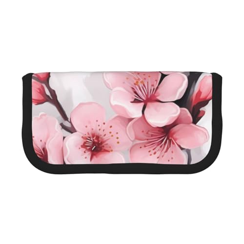 YBAZYBXY Füllfederhalter-Tasche aus Segeltuch mit Kirsch-Blumendruck, stilvolles Federmäppchen, Organizer-Tasche, Make-up-Tasche, für den täglichen Gebrauch auf Reisen, Schwarz , Einheitsgröße, YBAZYBXY Füllfederhalter-Tasche aus Segeltuch mit Kirsch-Blumendruck, stilvolles Federmäppchen, Organizer-Tasche, Make-up-Tasche, für den täglichen Gebrauch auf Reisen, Schwarz , Einheitsgröße, von YBAZYBXY