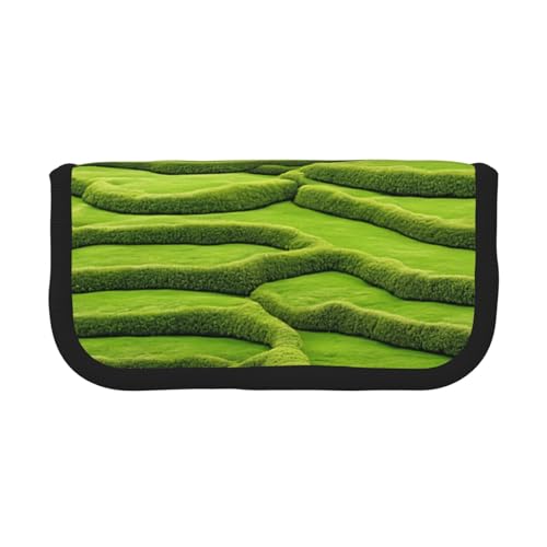 YBAZYBXY Füllfederhalter-Tasche aus Segeltuch mit Moosstein-Motiv, stilvolles Stifteetui, Make-up-Tasche, für den täglichen Gebrauch auf Reisen, Schwarz , Einheitsgröße, Kosmetikkoffer von YBAZYBXY