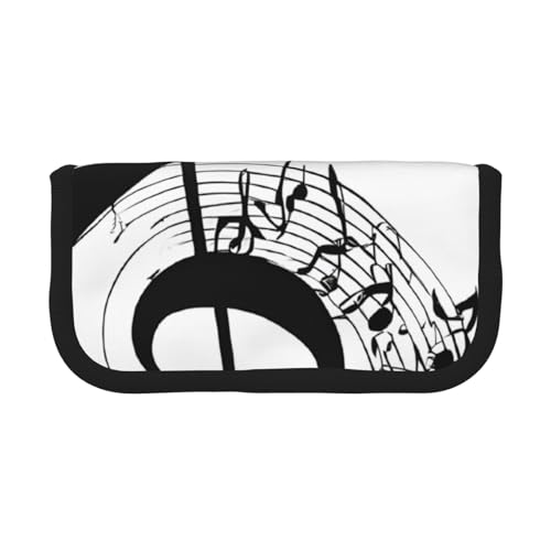 YBAZYBXY Füllfederhalter-Tasche aus Segeltuch mit Musikdruck, stilvolles Federmäppchen, Organizer-Tasche, Make-up-Tasche, für den täglichen Gebrauch auf Reisen, Schwarz , Einheitsgröße, Kosmetikkoffer YBAZYBXY Füllfederhalter-Tasche aus Segeltuch mit Musikdruck, stilvolles Federmäppchen, Organizer-Tasche, Make-up-Tasche, für den täglichen Gebrauch auf Reisen, Schwarz , Einheitsgröße, Kosmetikkoffer von YBAZYBXY