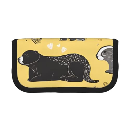 YBAZYBXY Füllfederhalter-Tasche aus Segeltuch mit haarigem Frettchen-Aufdruck, stilvolles Federmäppchen, Organizer-Tasche, Make-up-Tasche, für den täglichen Gebrauch auf Reisen, Schwarz , YBAZYBXY Füllfederhalter-Tasche aus Segeltuch mit haarigem Frettchen-Aufdruck, stilvolles Federmäppchen, Organizer-Tasche, Make-up-Tasche, für den täglichen Gebrauch auf Reisen, Schwarz , von YBAZYBXY