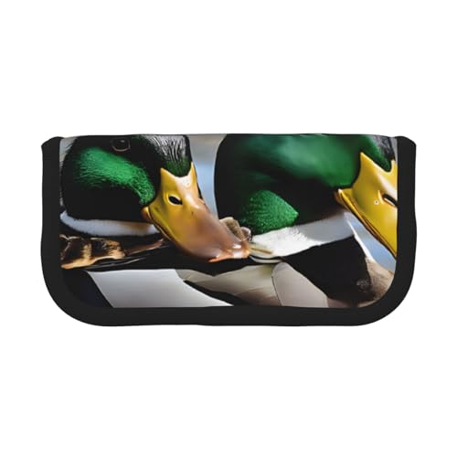 YBAZYBXY Mallard Federmäppchen aus Segeltuch, mit Entenmuster, stilvolles Federmäppchen, Organizer, Tasche, Make-up-Tasche, für den täglichen Gebrauch auf Reisen, Schwarz , Einheitsgröße, YBAZYBXY Mallard Federmäppchen aus Segeltuch, mit Entenmuster, stilvolles Federmäppchen, Organizer, Tasche, Make-up-Tasche, für den täglichen Gebrauch auf Reisen, Schwarz , Einheitsgröße, von YBAZYBXY