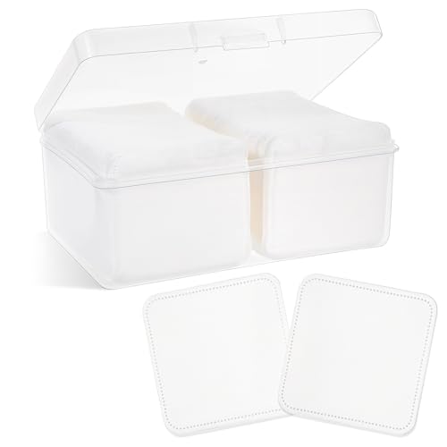 YBEATY 100 Stück quadratische Wattepads Premium-Gesichtswattepad Make-up-Entferner einzigartige dreilagige strukturierte organische Einweg-Paar mit Make-up-Entferner für Tonermaske tägliche Hautpflege von YBEATY