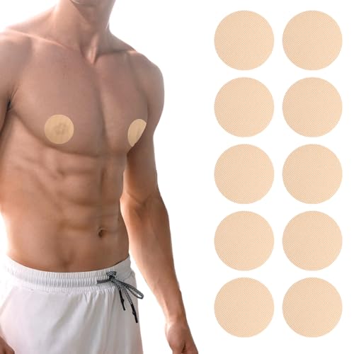 YBEATY 300 Pcs Marathon Run Gear Nippel Reibungsverhütung Herren Unsichtbare Nippelpads wasserdichte Unsichtbare Brustwarzenabdeckung Atmungsaktiv Hypoallergen Nackt Farbe Nippelabdeckung für Läufer von YBEATY