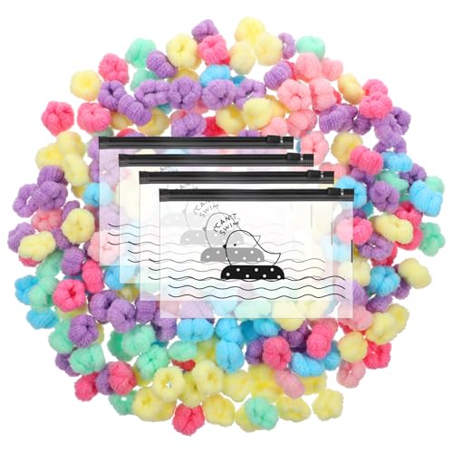 YBEATY 400 Stück Baby Haargummis weiche flauschige Kleinkinder elastische dünne Haargummis bunte knitterfreie für kleine Mädchen Kinder von YBEATY