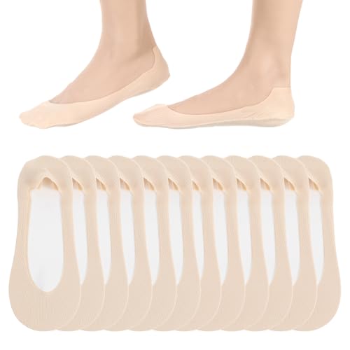 YBEATY 6 Stück Füßlinge Rutschfest Dünne Tief Unsichtbare Sneaker Socken No Show Unsichtbare Bootssocken für Busines Flache Schuhe Freizeitschuhe Damen von YBEATY