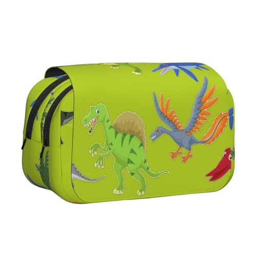 YBGHDAA Federmäppchen mit Cartoon-Dinosaurier-Bildern, Gel-Stifthalter, Organizer, Tasche, tragbar, Künstlermalerei, Federmäppchen, Schwarz , Einheitsgröße, Taschen-Organizer von YBGHDAA