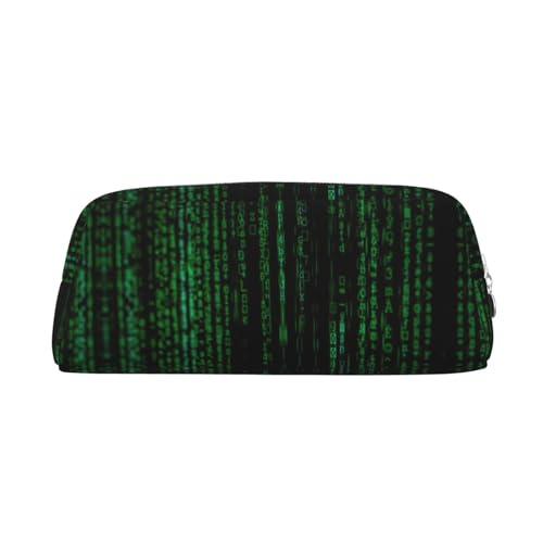 YBGHDAA Hacker Era Printing School Leder Bleistift für Jungen Mädchen Senior Leder Kosmetiktasche Make-up-Tasche mit Reißverschluss, silber, Einheitsgröße, Kosmetiktasche von YBGHDAA