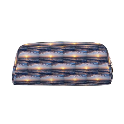 YBGHDAA Leder-Bleistift für Jungen und Mädchen, Senioren-Kosmetiktasche, Make-up-Tasche mit Reißverschluss, gold, Einheitsgröße, Kosmetiktasche von YBGHDAA
