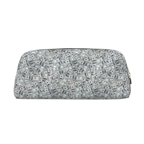 YBGHDAA Lustiger Dollar Gelddruck Schule Leder Bleistift für Jungen Mädchen Senior Leder Kosmetiktasche Make-up-Tasche mit Reißverschluss, gold, Einheitsgröße, Kosmetiktasche von YBGHDAA