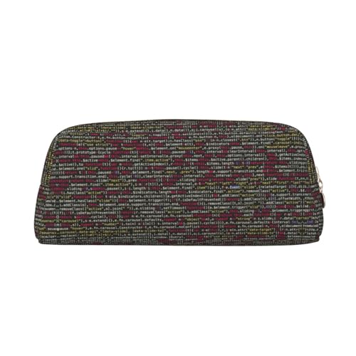 YBGHDAA Programmierer Programmiercode Druck Schule Leder Bleistift für Jungen Mädchen Senior Leder Kosmetiktasche Make-up-Tasche mit Reißverschluss, gold, Einheitsgröße, Kosmetiktasche von YBGHDAA