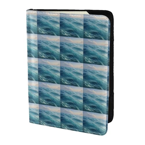 YBGHDAA Reisepasshülle mit schönem Meeresoberflächendruck, ein Muss für Damen und Herren, Kartenpasshülle, passend für alle gängigen Reisepässe, Schwarz , Einheitsgröße von YBGHDAA