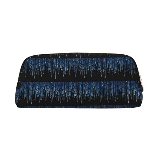 YBGHDAA The Blue Binary Printing Schulleder-Bleistift für Jungen und Mädchen, Senioren-Kosmetiktasche, Make-up-Tasche mit Reißverschluss, gold, Einheitsgröße, Kosmetiktasche von YBGHDAA