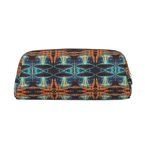 YBGHDAA Universe Planet Printing School Leder Bleistift für Jungen Mädchen Senior Leder Kosmetiktasche Make-up-Tasche mit Reißverschluss, gold, Einheitsgröße, Kosmetiktasche von YBGHDAA