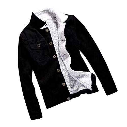 YBIRAL Jeansjacke Damen Herbst Winter Vintage Warm Winterjacke Beiläufig Lose Fleecejacke Übergroß Jacke Mantel Übergangsjacke Outwear Coat von YBIRAL